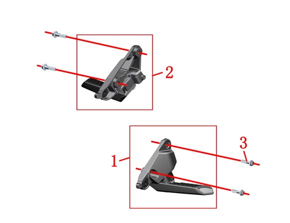 ZT310T-M rear right pedal bracket assembly (matte black)