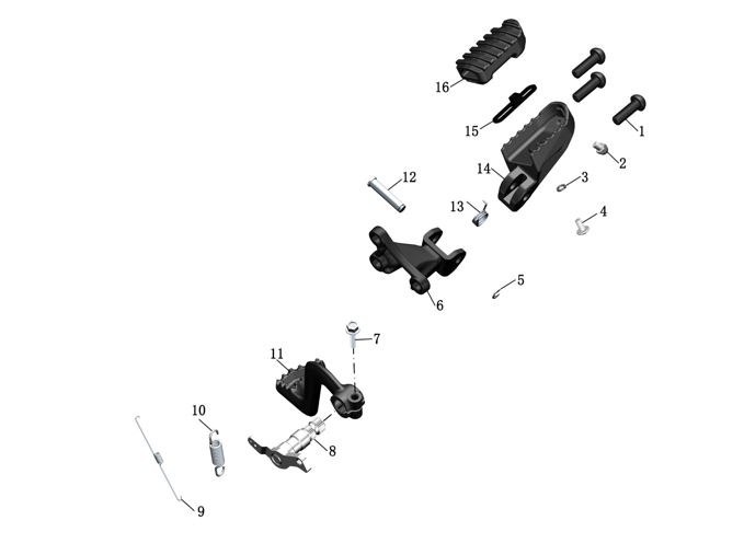ZT310-R pedal pin (total length 43mm)