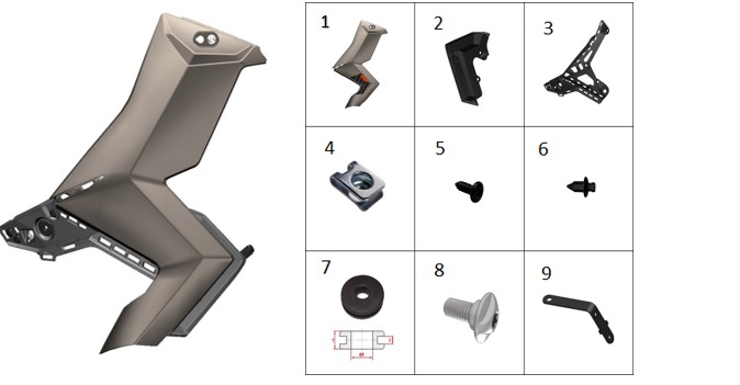 ZT368T-G head left side plate lining