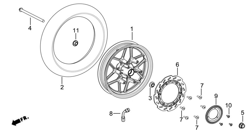 AXLE,FRONT WHEEL